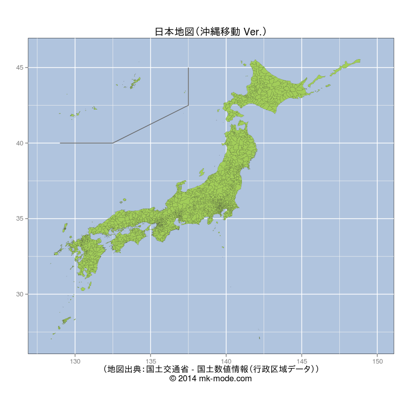 日本地図（沖縄分割 Ver.）